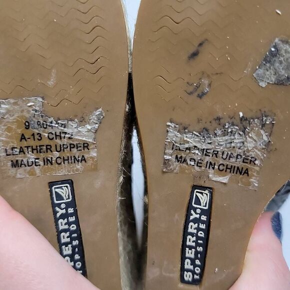 Sperry Top Sider Leather Wedges Eyelet Sisal Rope Slide On Sandals Tan Brown - Picture 4 of 16